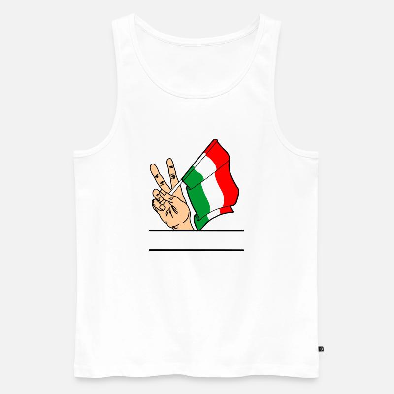 Flagge Ungarn Friedenszeichen Textraum - Männer Premium Bio Tank Top - Weiß