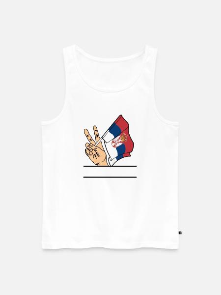 Flagge Serbien Friedenszeichen Textraum - Männer Premium Bio Tank Top - Weiß