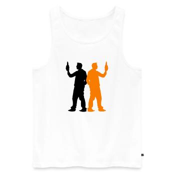Junggesellenabschied Crew Gruppe - Männer Premium Bio Tank Top - Weiß - Vorne - AI Model Male 178 light (178cm)
