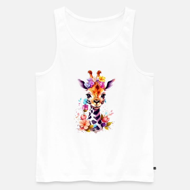 Giraffe V1 24 12 - Männer Premium Bio Tank Top - Weiß