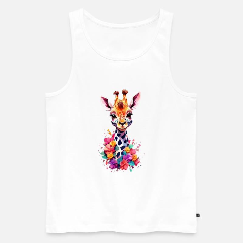 Giraffe V1 24 32 - Männer Premium Bio Tank Top - Weiß