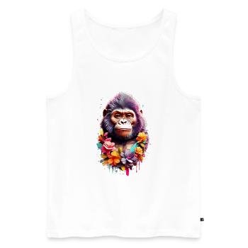 Gorilla V1 24 04 - Men's Premium Organic Tank Top - white - Front - Michal (187cm)