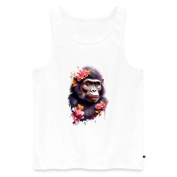 Gorilla V1 24 07 - Men's Premium Organic Tank Top - white - Front - Michal (187cm)