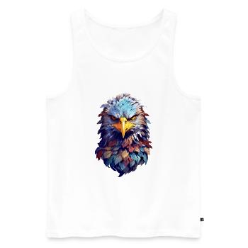 Adler Eagle V24 01 - Men's Premium Organic Tank Top - white - Front - Michal (187cm)
