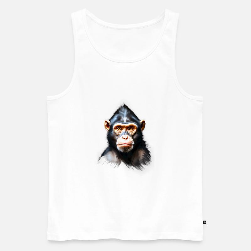 Affe Monkey V24 01 - Männer Premium Bio Tank Top - Weiß