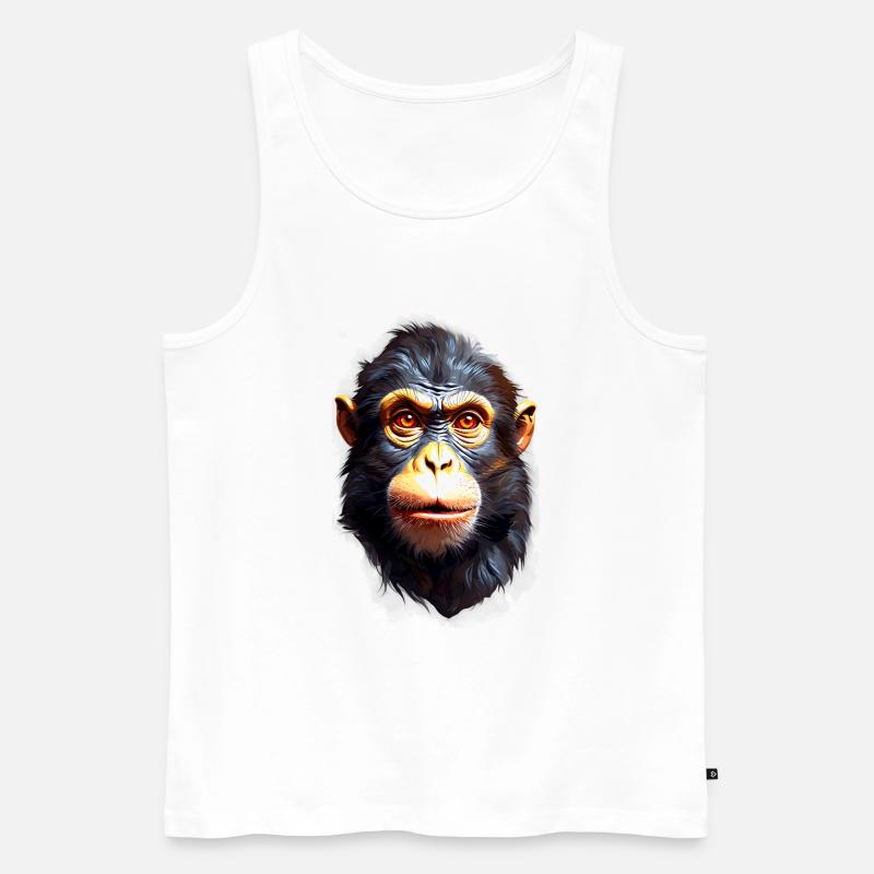 Affe Monkey V24 09 - Männer Premium Bio Tank Top - Weiß