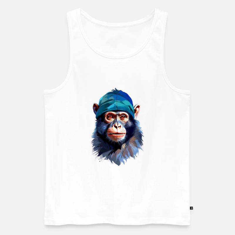Affe V24 14 - Männer Premium Bio Tank Top - Weiß