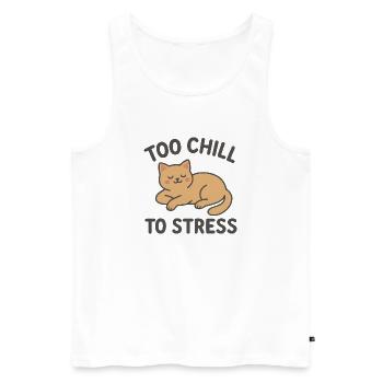 Too cool for stress - Men's Premium Organic Tank Top - white - Front - Michal (187cm)