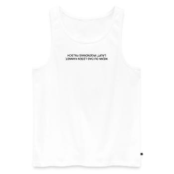 Irgendwas läuft falsch? - Männer Premium Bio Tank Top - Weiß - Vorne - AI Model Male 178 light (178cm)