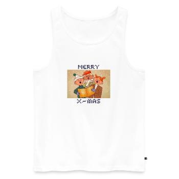 Merry christmas happy holidays christmas gift - Männer Premium Bio Tank Top - Weiß - Vorne - AI Model Male 178 light (178cm)