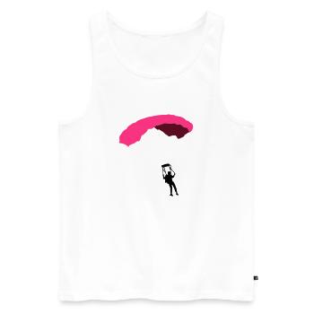 fallschirm_3c - Männer Premium Bio Tank Top - Weiß - Vorne - Michal (187cm)