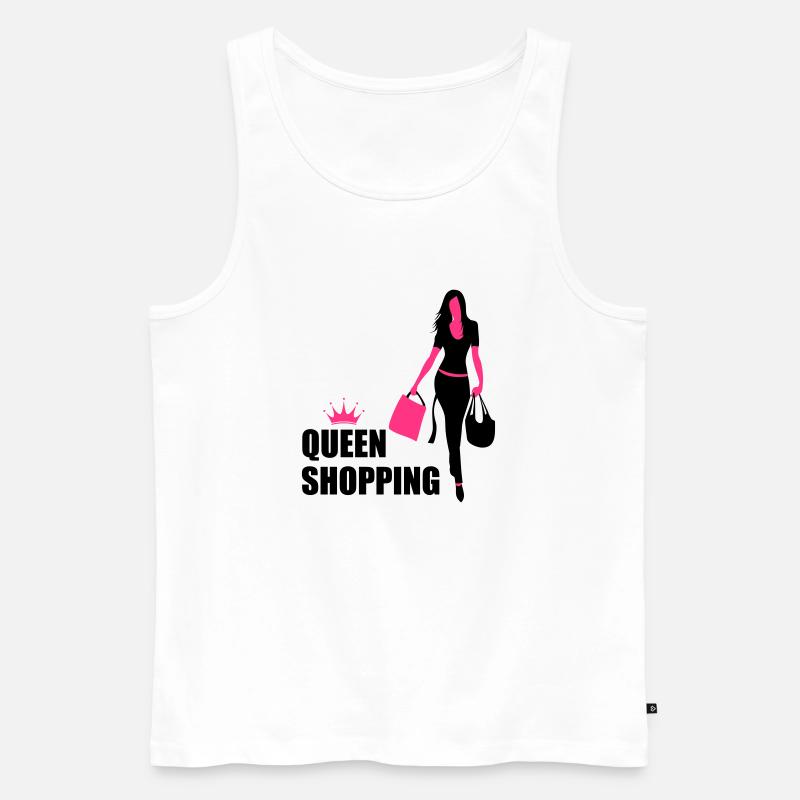 Queen Shopping Crown - Männer Premium Bio Tank Top - Weiß