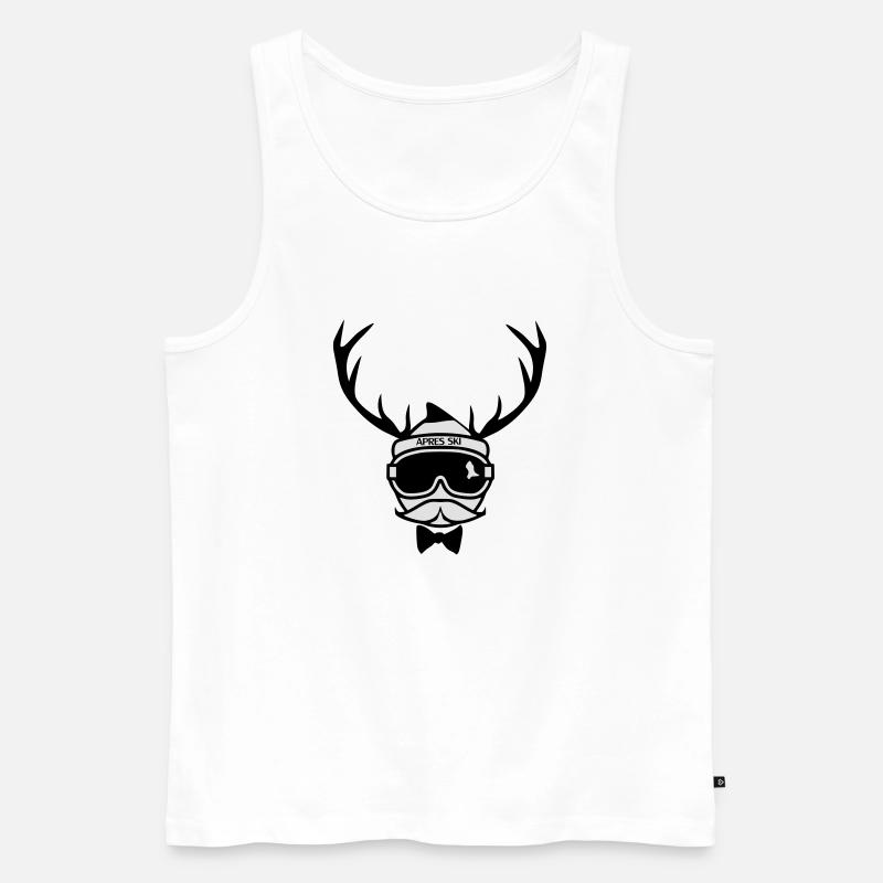 Apres Ski- Hirsch- Fliege - Männer Premium Bio Tank Top - Weiß