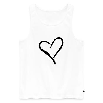 heart - Männer Premium Bio Tank Top - Weiß - Vorne - Michal (187cm)