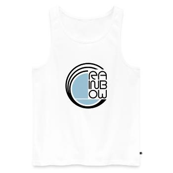 Rainbow Logo symbol - Männer Premium Bio Tank Top - Weiß - Vorne - Michal (187cm)