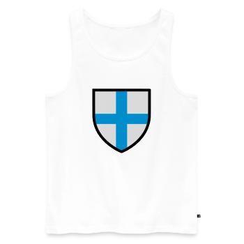 Blason Marseille (T) - Débardeur bio Premium Homme - blanc - Devant - AI Model Male 178 light (178cm)