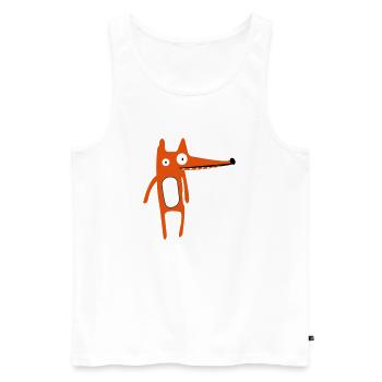 Fuchs - Männer Premium Bio Tank Top - Weiß - Vorne - AI Model Male 178 light (178cm)