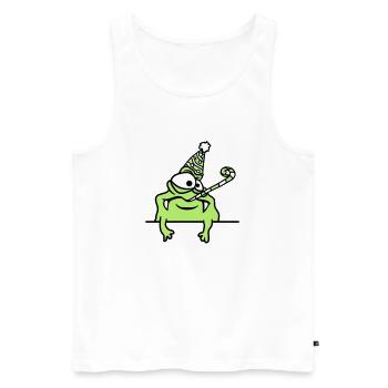 text frame write wall birthday alone - Men's Premium Organic Tank Top - white - Front - AI Model Male 178 light (178cm)