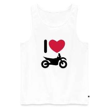 I love biking - Männer Premium Bio Tank Top - Weiß - Vorne - AI Model Male 178 light (178cm)