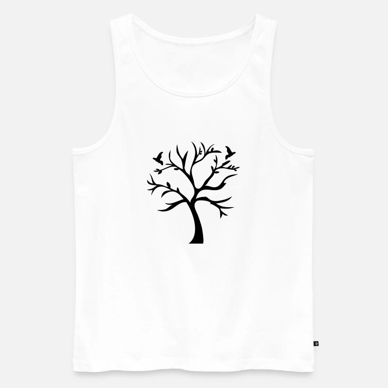 Tree & Brids - Männer Premium Bio Tank Top - Weiß