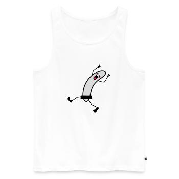 Naked Running Banana - Männer Premium Bio Tank Top - Weiß - Vorne - Michal (187cm)
