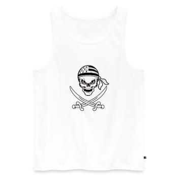 Corsair Breton - Männer Premium Bio Tank Top - Weiß - Vorne - Michal (187cm)