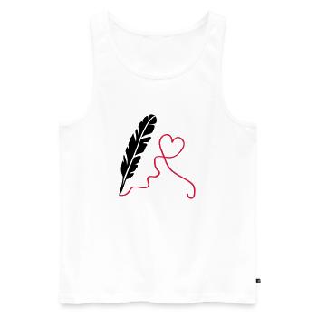 feder_love_2 - Men's Premium Organic Tank Top - white - Front - Michal (187cm)