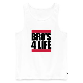 Brothers 4 Life Logo - Débardeur bio Premium Homme - blanc - Devant - Michal (187cm)