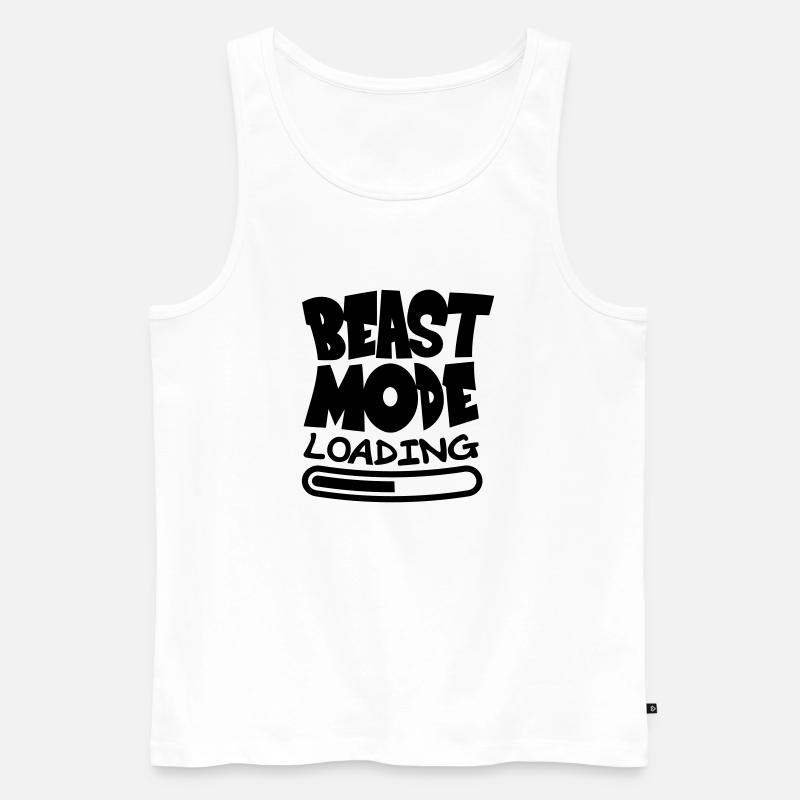 Beast ModeLoading Design - Men's Premium Organic Tank Top - white