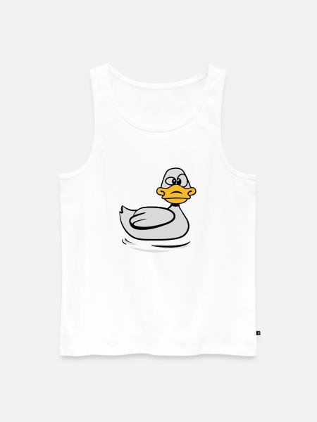 Dumma anka - Ekologisk premium tanktopp herr - vit