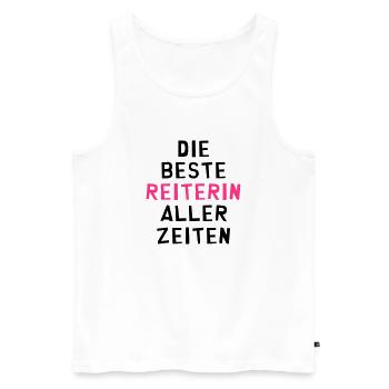 Reiten Reiter Reiterin Pferd Pferde Pony Western - Männer Premium Bio Tank Top - Weiß - Vorne - Michal (187cm)