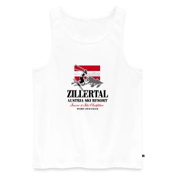 Zillertal Apline Ski - Austria - Österreich - Männer Premium Bio Tank Top - Weiß - Vorne - AI Model Male 178 light (178cm)