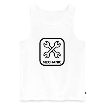 Mechanic Mechanik Mécanique Mécanicien Garage - Men's Premium Organic Tank Top - white - Front - AI Model Male 178 light (178cm)