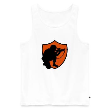 soldier design - Männer Premium Bio Tank Top - Weiß - Vorne - Michal (187cm)