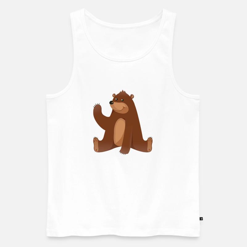 Braunbär - Männer Premium Bio Tank Top - Weiß