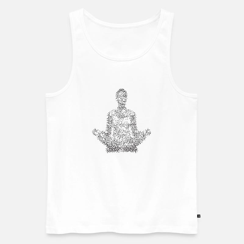 Meditation Dunkle Materie Sammlung (Schwarz) - Männer Premium Bio Tank Top - Weiß