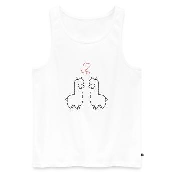 Amour de l’alpaga - Débardeur bio Premium Homme - blanc - Devant - Michal (187cm)