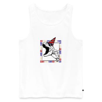 Red White Rawr - Men's Premium Organic Tank Top - white - Front - AI Model Male 178 light (178cm)