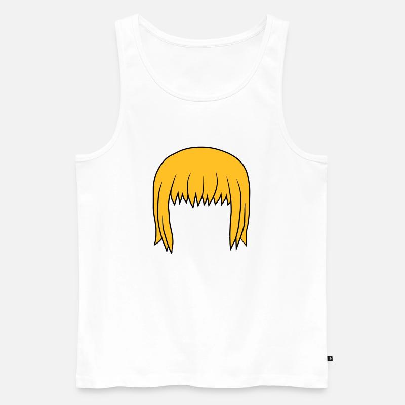 Anime Blonde Bobfrisur Bob - Männer Premium Bio Tank Top - Weiß