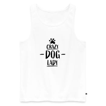 crazy dog lady Zitat - Männer Premium Bio Tank Top - Weiß - Vorne - Michal (187cm)