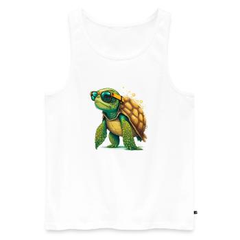 Turtle old - Männer Premium Bio Tank Top - Weiß - Vorne - AI Model Male 178 light (178cm)