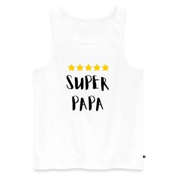 Super Papa - Cadeau 5 Étoiles pour Papas Géniaux - Débardeur bio Premium Homme - blanc - Devant - Michal (187cm)
