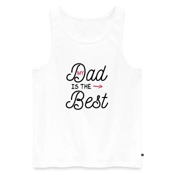 Papa est le meilleur / humour papa - Débardeur bio Premium Homme - blanc - Devant - Michal (187cm)
