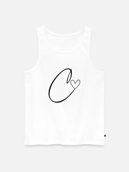Letter C Letter C Calligraphy - Men's Premium Organic Tank Top - white