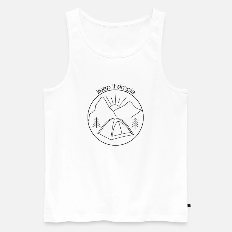 Keep it simple (schwarze Version) - Männer Premium Bio Tank Top - Weiß