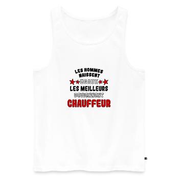 Les Meilleurs deviennent Chauffeur - Débardeur bio Premium Homme - blanc - Devant - Michal (187cm)