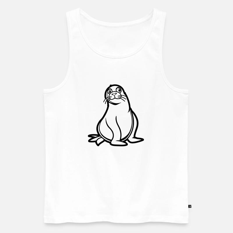 seehund comic - Männer Premium Bio Tank Top - Weiß
