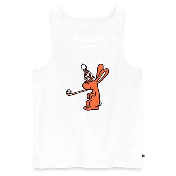 Lapin Anniversaire Années Vieux Cadeau Serviette Chapeau de fête - Débardeur bio Premium Homme - blanc - Devant - Michal (187cm)