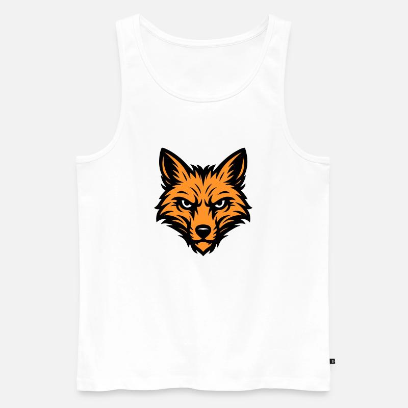 Fuchs Kopf Tier - Männer Premium Bio Tank Top - Weiß