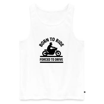 Born to drive forced to steer motorcycle - Men's Premium Organic Tank Top - white - Front - AI Model Male 178 light (178cm)